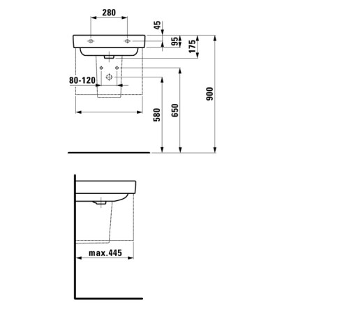 Полупьедестал Laufen Pro S 8.1996.3.000.000.1