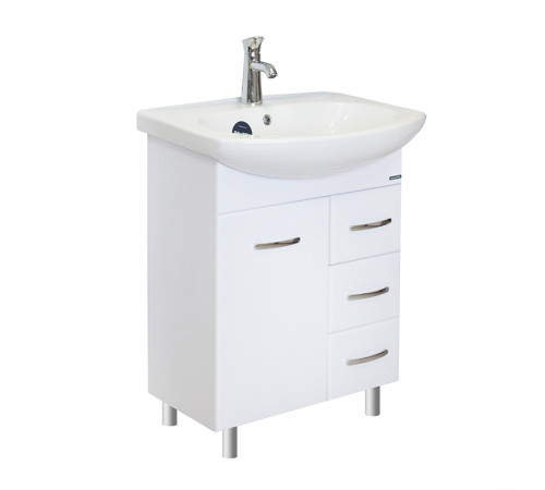 Тумба под умывальник напольная Rosa Лагуна/3 605х720х320 мм белая TLGN65