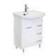 Тумба под умывальник напольная Rosa Лагуна/3 605х720х320 мм белая TLGN65