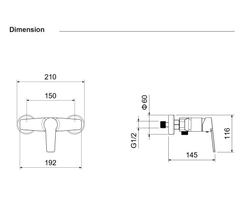 Смеситель для душа Aquanet Лугано хром AQ1760CR