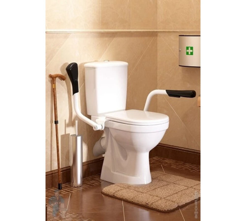Унитаз-компакт Sanita Luxe Персона Премиум с двойным поручнем нижний подвод косой выпуск 42301120005