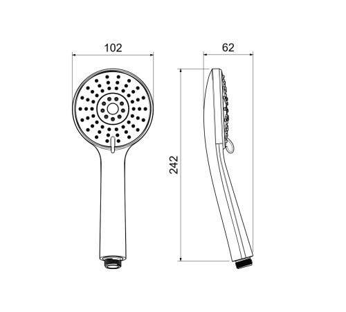 Ручной душ Aquanet Бетта 100 3jet оружейная сталь AQ2009BGM