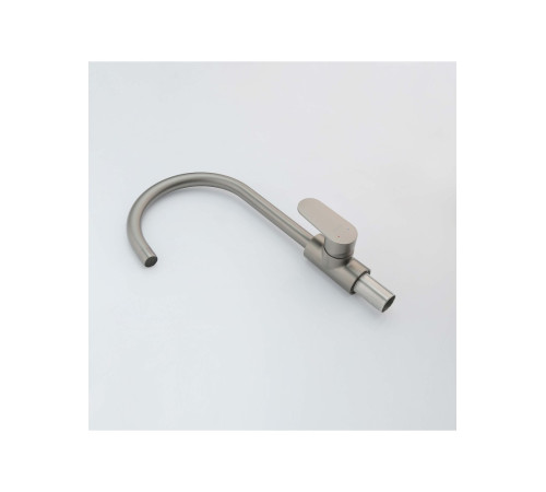 Смеситель для кухни Aquanet Ника полукруглый излив оружейная сталь AQ1882BGM