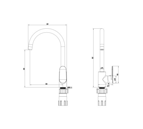 Смеситель для кухни Aquanet Ника полукруглый излив хром AQ1882CR