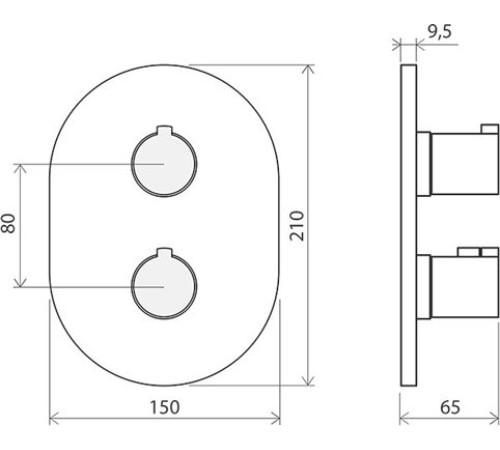 Смеситель термостатический скрытого монтажа Ravak CR 067.00 для R-box Multi X070075