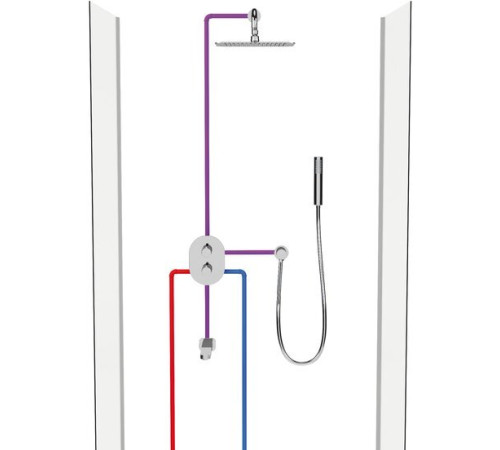 Смеситель термостатический скрытого монтажа Ravak CR 067.00 для R-box Multi X070075