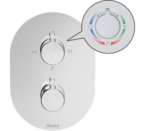 Смеситель термостатический скрытого монтажа Ravak CR 067.00 для R-box Multi X070075