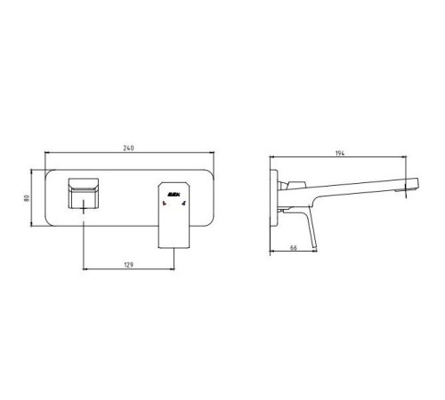 Смеситель для раковины настенный TOPAZ TIERA (внешняя часть) 102167605EX-K