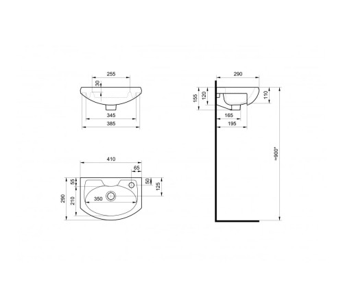 Умывальник Santek Азов 40 см 1.WH11.0.254