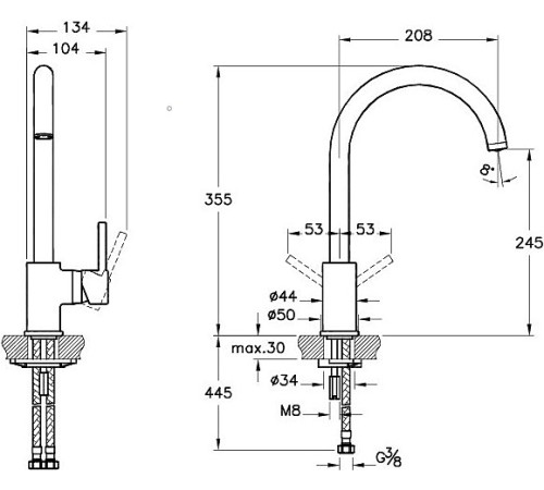 Смеситель для мойки VitrA Minimax S A42091EXP