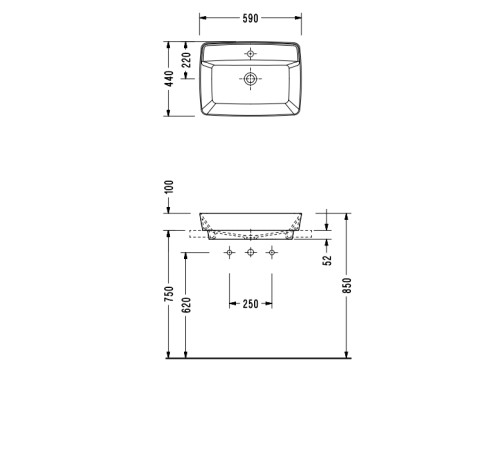 Раковина накладная Serel Rita RT30TXS110H 44х59 см RT30TXS110H