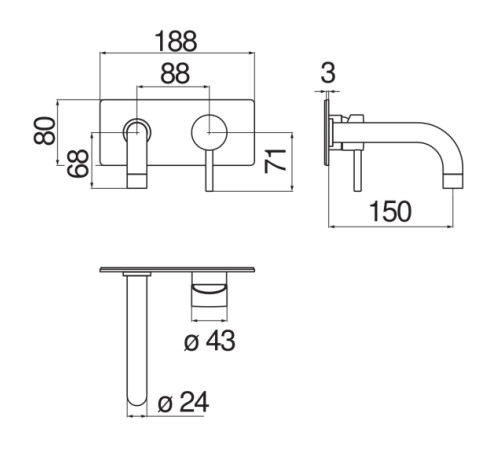 Смеситель для раковины Nobili LIVE внешняя часть хром LV00198CR
