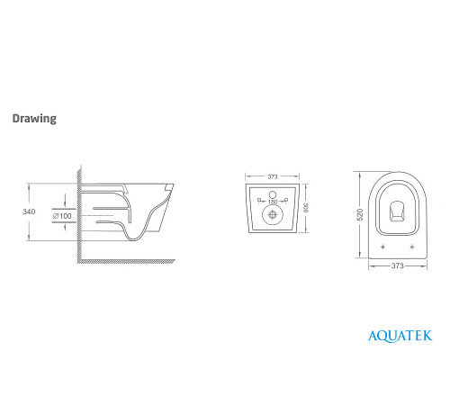 Унитаз подвесной Aquanet Сириус Tornado безободковый 520х360х350 мм с сиденьем микролифт AQ1582T-00