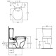 Унитаз напольный пристенный под бачок Ideal Standard Connect Cube E803701