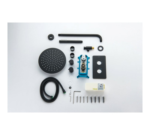 Душевой комплект 3 в 1 Aquanet Европа 2 режима матовый черный AQ1376MB