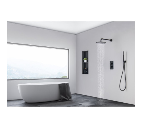 Душевой комплект 3 в 1 Aquanet Европа 2 режима матовый черный AQ1376MB