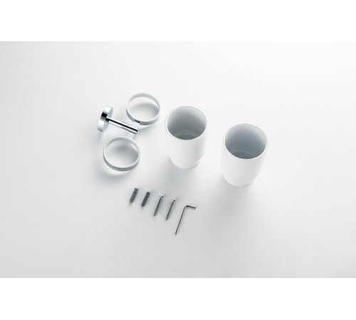 Стакан с держателем двойной Aquanet БЕТТА хром AQ4617CR