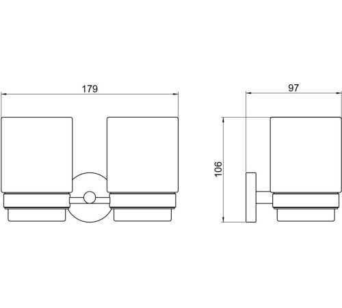 Стакан с держателем двойной Aquanet БЕТТА хром AQ4617CR