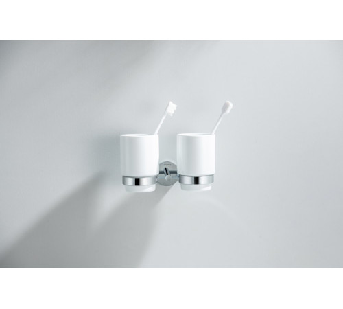 Стакан с держателем двойной Aquanet БЕТТА хром AQ4617CR