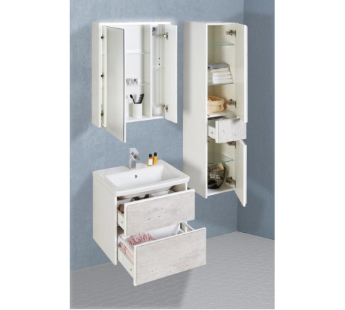 Шкаф-пенал Roca Ronda 320x333x1390 мм левый бетон/белый матовый ZRU9303005