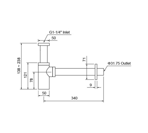 Сифон для раковины Aquatek шлифованное золото AQ6012BG