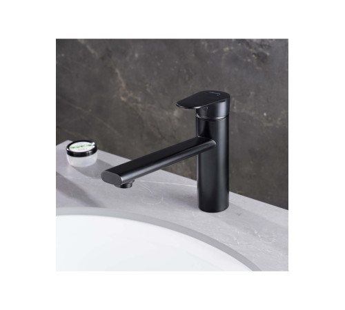 Смеситель для кухни Aquanet Ника матовый черный AQ1880MB