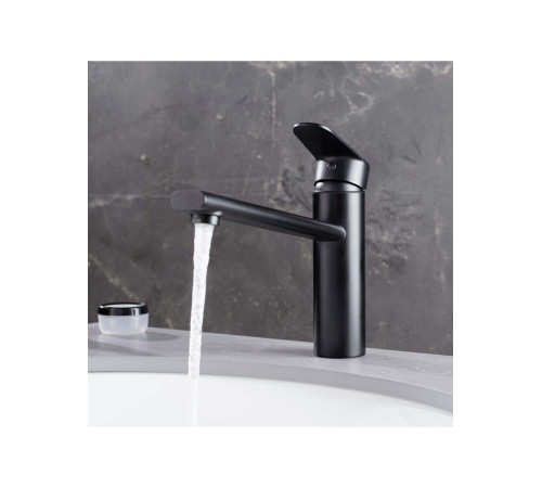 Смеситель для кухни Aquanet Ника матовый черный AQ1880MB