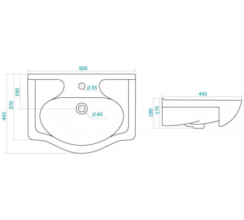 Умывальник Santek Селигер 60 см 1.WH11.0.268