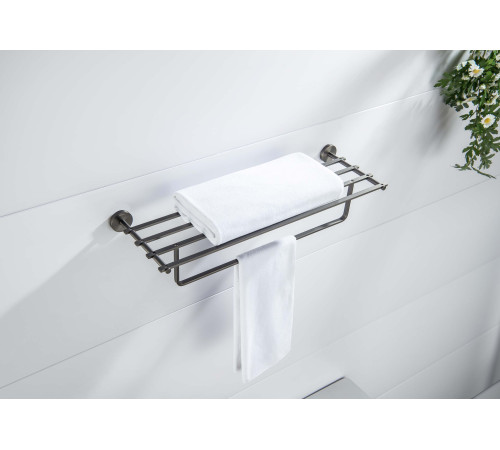 Полка для полотенец Aquanet БЕТТА оружейная сталь AQ4615BGM