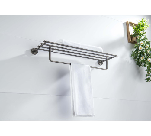 Полка для полотенец Aquanet БЕТТА оружейная сталь AQ4615BGM