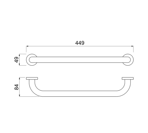 Поручень Aquatek 450 мм шлифованное золото AQ4995BG