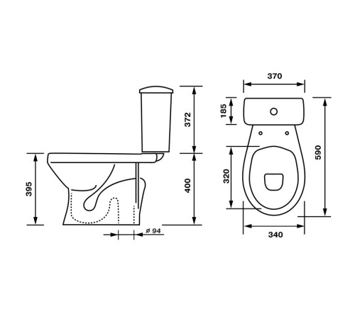 Унитаз-компакт Santek Суперкомпакт Стандарт выпуск в пол 47301110322