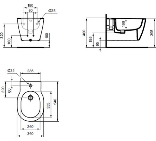 Биде подвесное Ideal Standard Connect E772201