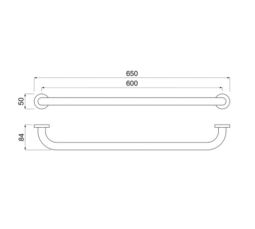 Поручень Aquatek 650 мм шлифованное золото AQ4996BG
