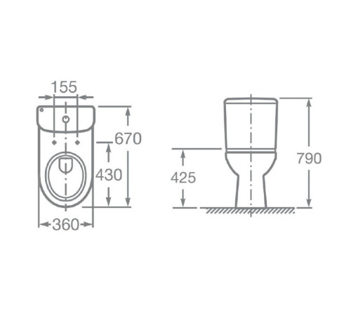 Унитаз-компакт Roca ACCESS косой выпуск с сиденьем SoftClose 34P23900Y