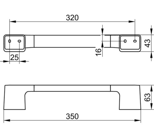 Поручень Keuco Aveno 300 мм с монтажным комплектом хром 14607010000