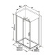 Неподвижная стенка для душевой двери RAVAK Blix Slim BLSPS-80 черная Transparent X9BM40300Z1