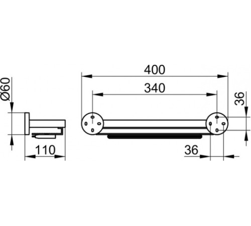 Полочка для душа KEUCO EDITION 90 со стеклоочистителем на магните 19059010000