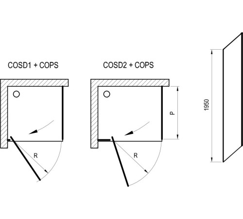 Неподвижная душевая стенка RAVAK Chrome COPS-90 хром Transparent X9VV70A00Z1