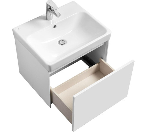 Комплект мебели для ванной Aquaton Асти 55 Белый матовый/глянец с раковиной Адриана 55 1A2631K0AX2B0