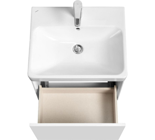 Комплект мебели для ванной Aquaton Асти 55 Белый матовый/глянец с раковиной Адриана 55 1A2631K0AX2B0