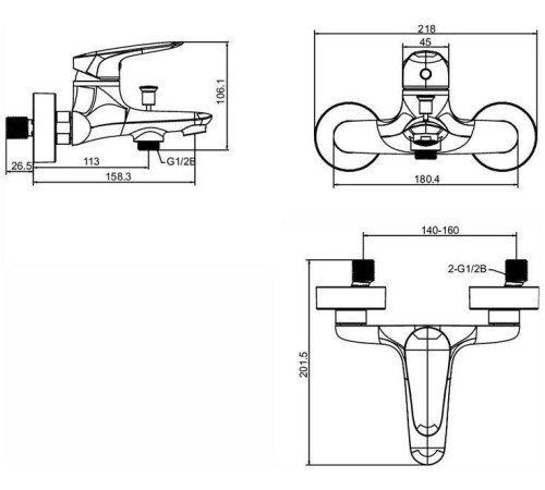 Смеситель для ванны Jacob Delafon Elite E32909-CP