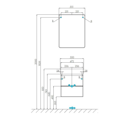 Зеркальный шкаф AQUATON Скай 55 1A238402SY010