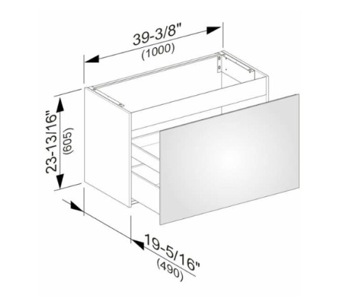 Тумба под умывальник KEUCO PLAN 1000x490x605 мм белый 32972300000