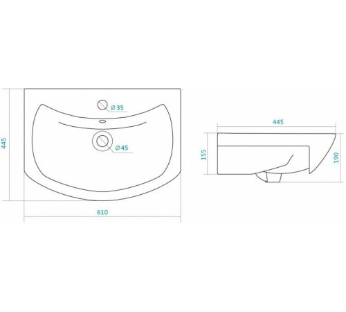 Умывальник Santek Балтика 60 см 1.WH11.0.246