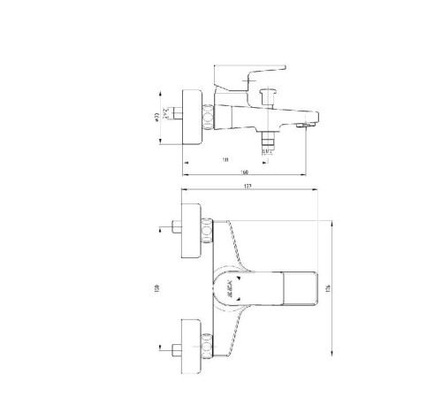 Смеситель для ванны VitrA Dalia 102102488EX