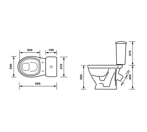 Унитаз-компакт Sanita Радуга Стандарт тарельчатый нижний подвод косой выпуск 41901110022