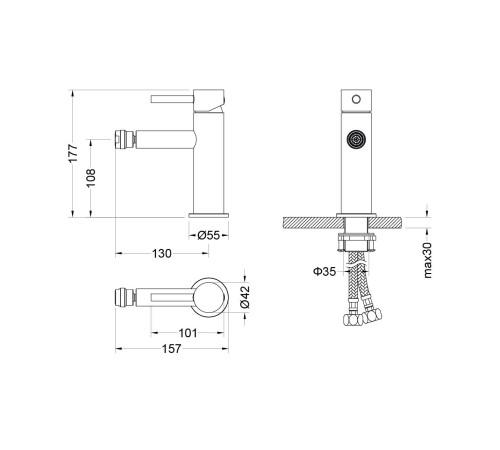 Смеситель для биде Aquanet Европа AQ1318BG шлифованное золото AQ1318BG