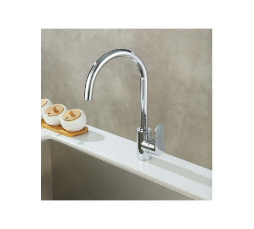 Смеситель для кухни Aquanet Ника полукруглый излив хром AQ1882CR