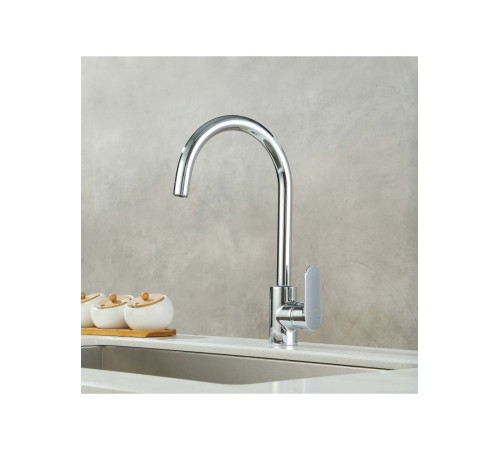 Смеситель для кухни Aquanet Ника полукруглый излив хром AQ1882CR